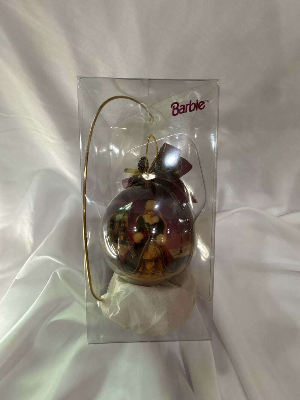 Vintage Barbie Matrix Mattel 1996 Purple Christmas Tree Globe Ornament with Bow